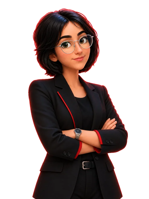 شخصیت کارتونی مدیر اینستاگرام محتوانگار با عینک گرد