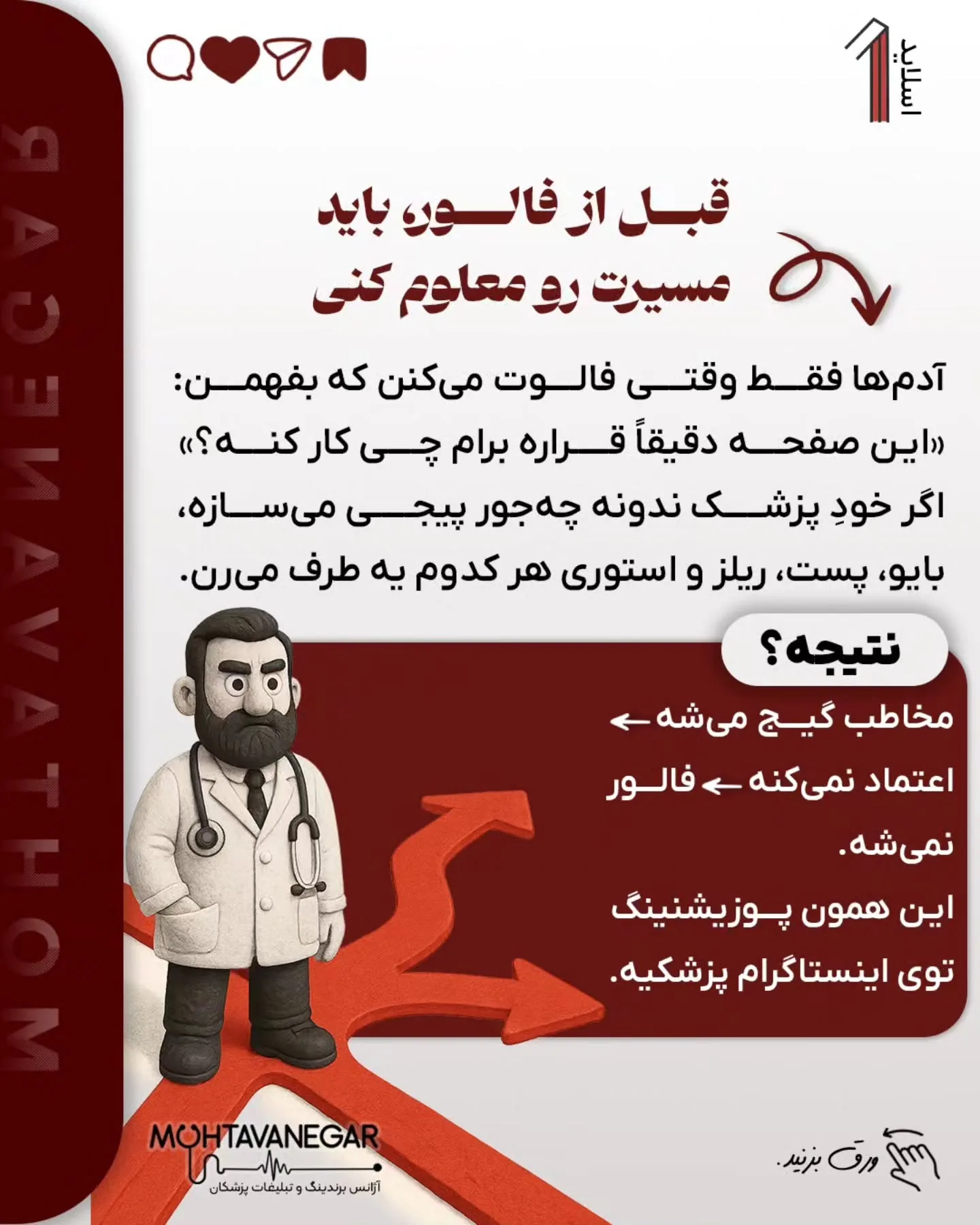 مشکل اصلی، نداشتنِ یک استراتژی واضح برای برندینگ پزشکی است؛ اسلاید 2 از 15