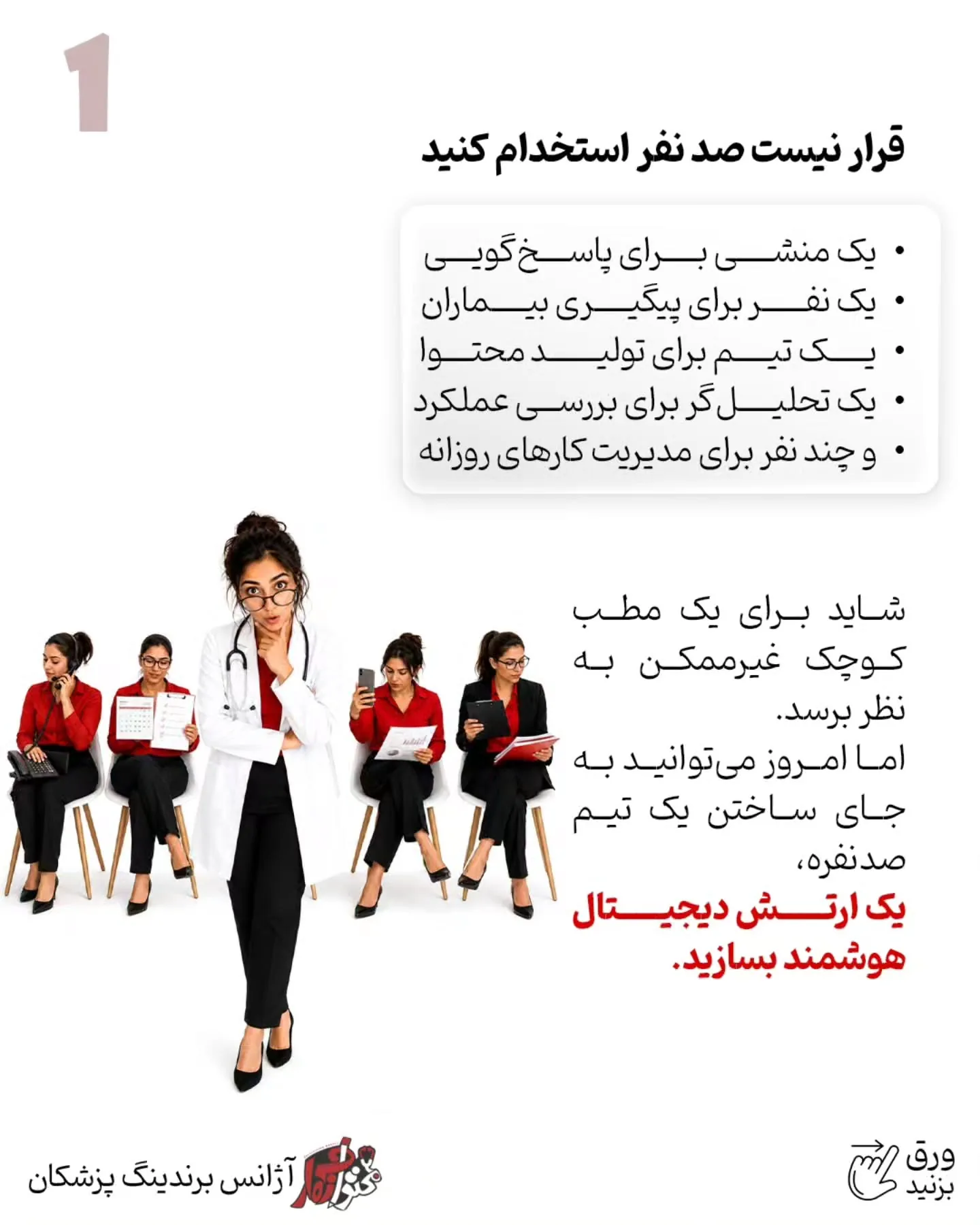 هوش مصنوعی می‌تواند در ایده‌پردازی، تحقیق، تولید محتوای پزشکی، طراحی، تدوین، پاسخ‌گویی اولیه، پیگیری…؛ اسلاید 2 از 13
