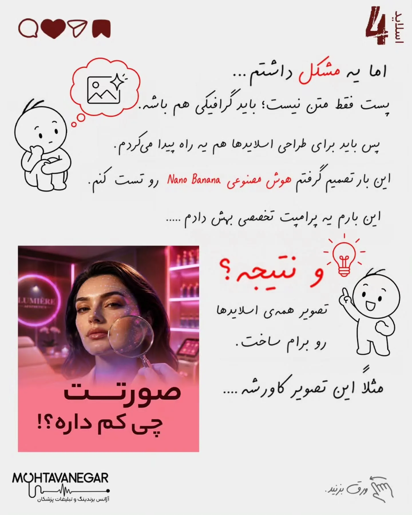 در دنیای امروز، تولید محتوا برای پزشکان فقط به معنی نوشتن چند جمله زیر یک پست یا انتشار چند تصویر…؛ اسلاید 5 از 8