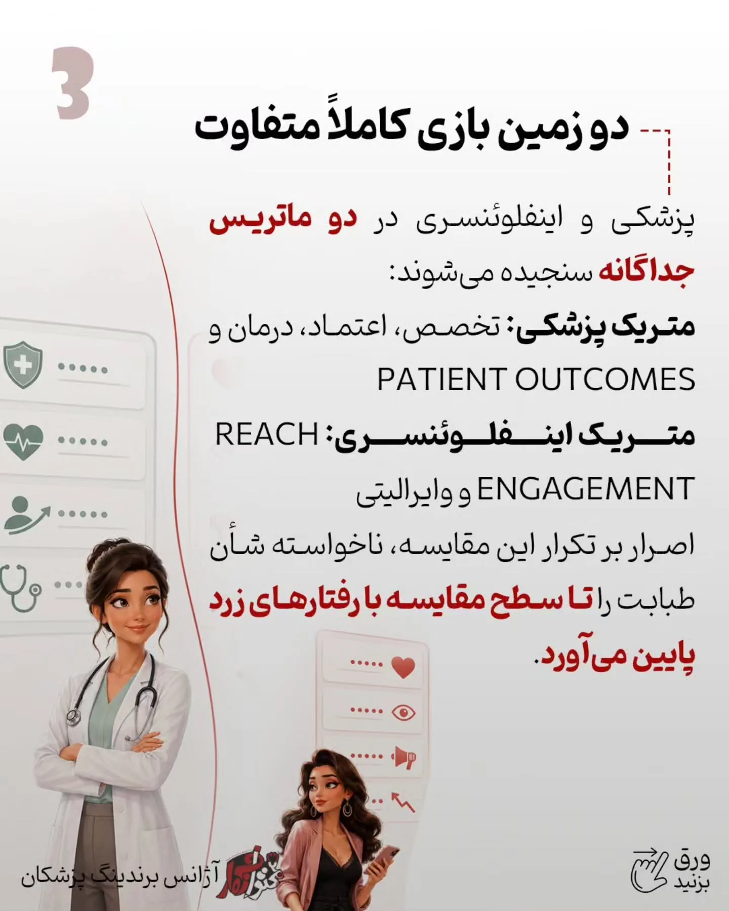 جایگاه یک پزشک باید با تخصص، تجربه، نحوه برخورد با بیمار، کیفیت آموزش، نتیجه درمان، مسئولیت‌پذیری و…؛ اسلاید 4 از 6