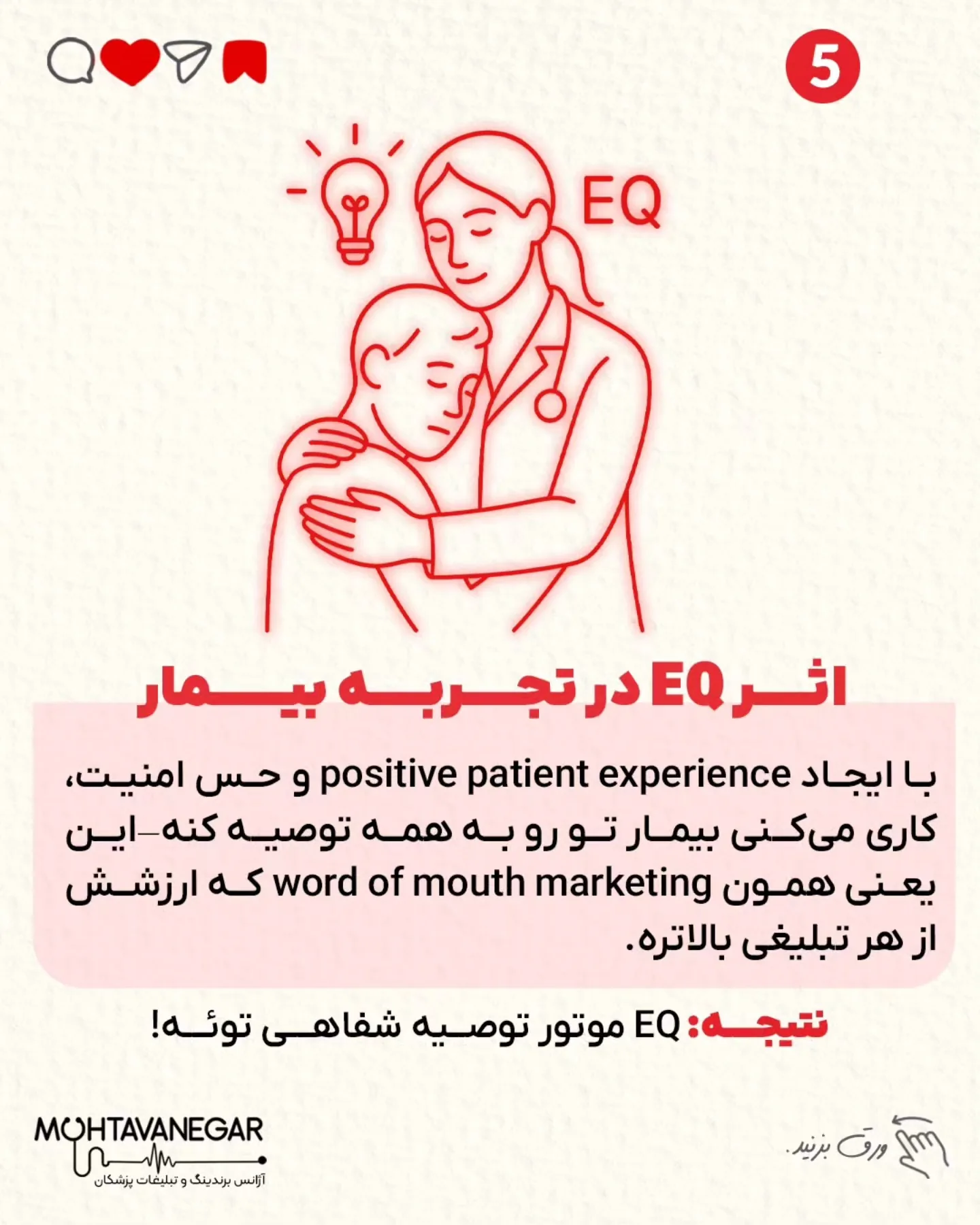 📌 اسلاید به اسلاید ثابت کردیم چرا EQ از IQ هم مهم‌تره برای برندینگ پزشکی حرفه‌ای؛ اسلاید 6 از 9
