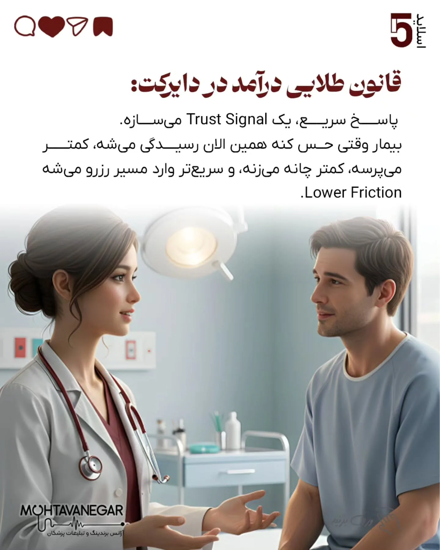 بیماری که پیام می‌دهد، اما قبل از رسیدن به رزرو، اعتمادش را از دست می‌دهد و به‌سادگی از Funnel خارج…؛ اسلاید 6 از 15