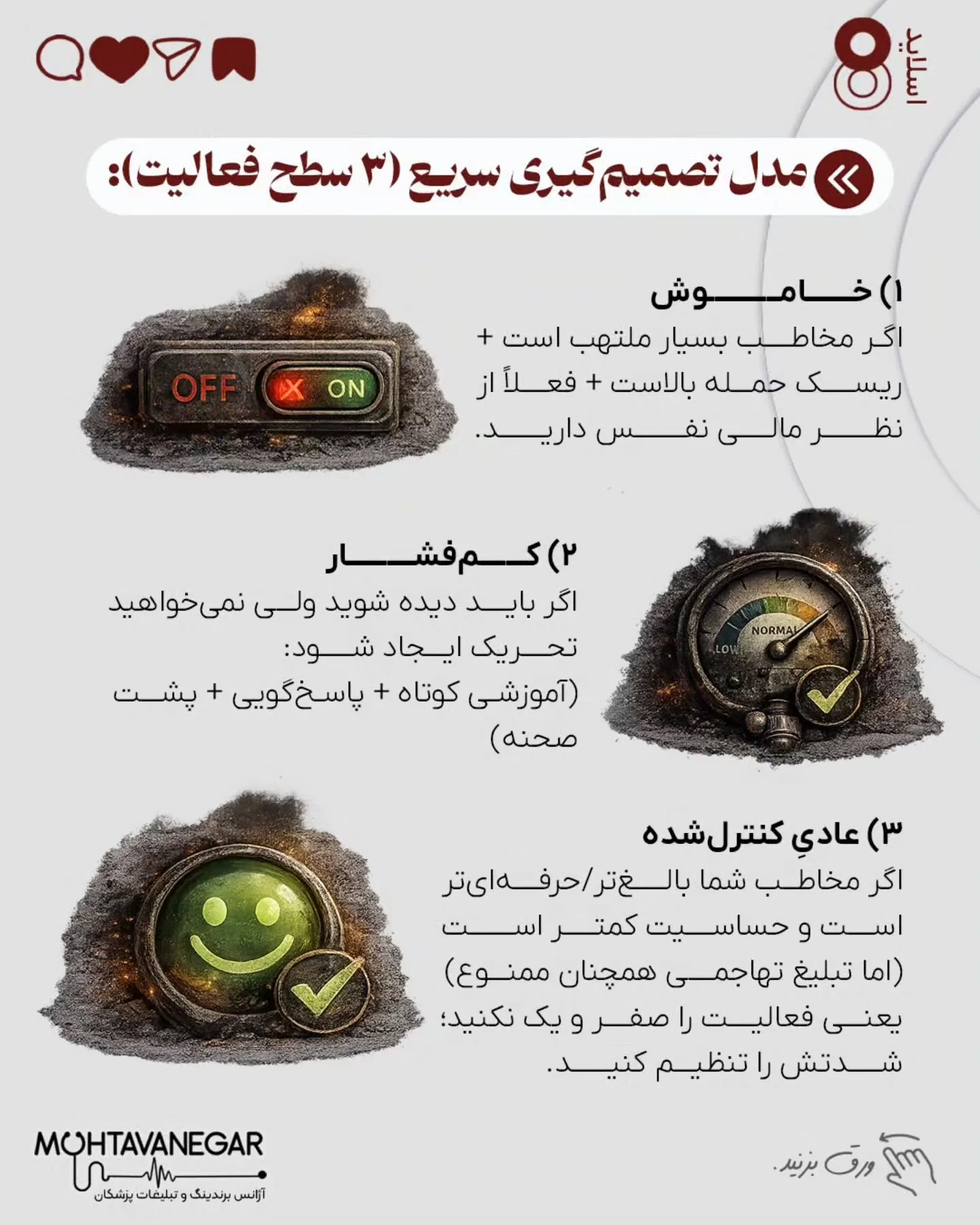 خیلی از پزشکان می‌ترسند با یک تصمیم اشتباه هم قضاوت شوند، هم به برندشان آسیب بخورد، هم رابطه‌شان با…؛ اسلاید 9 از 10
